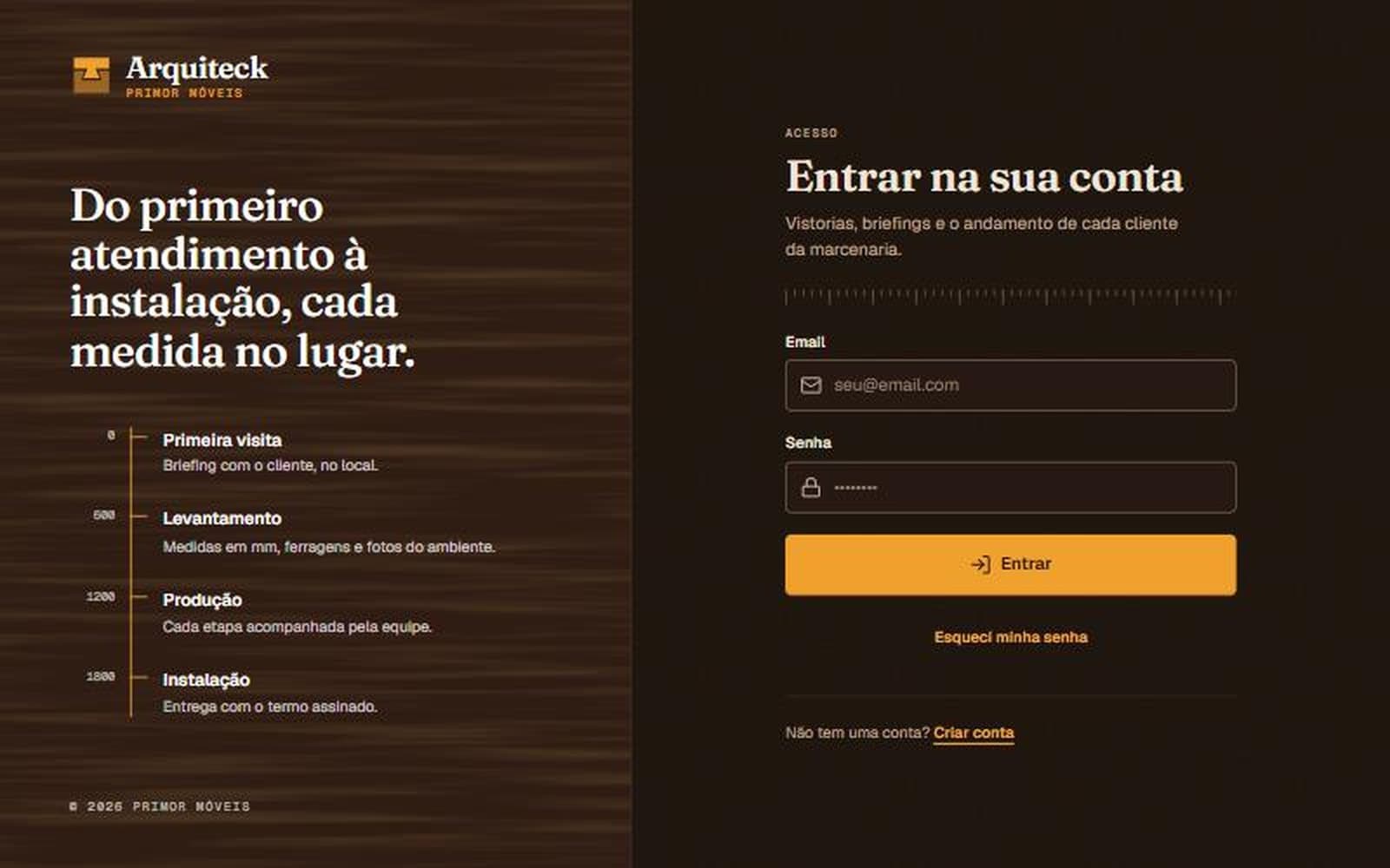 Captura de tela do projeto Arquiteck