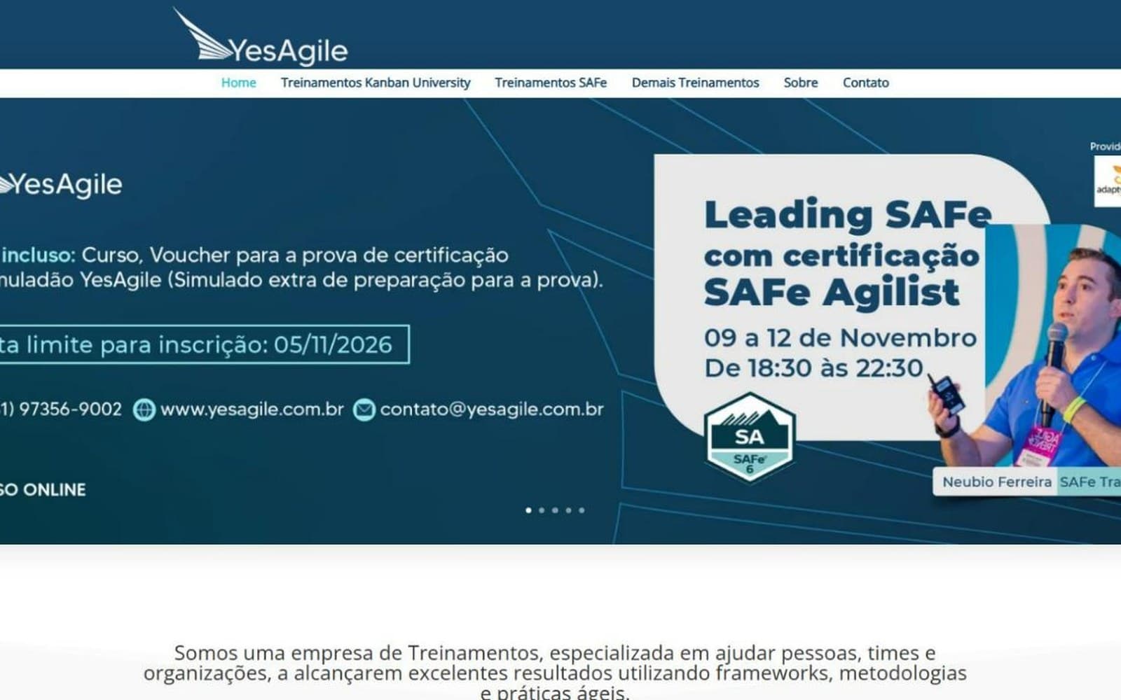 Captura de tela do projeto YesAgile